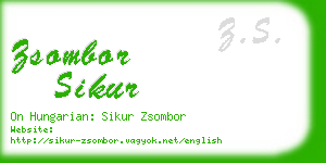 zsombor sikur business card